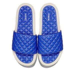 NIB APL LUSSO SLIDES Cobalt Blue Leather Quilted Unisex Mens‎ 9 Womens 10.5